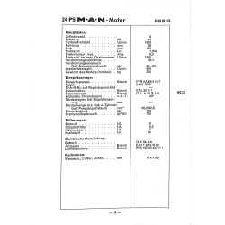 MAN Traktoren Technische Daten für M-Motoren