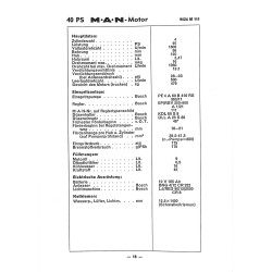 MAN Traktoren Technische Daten für M-Motoren