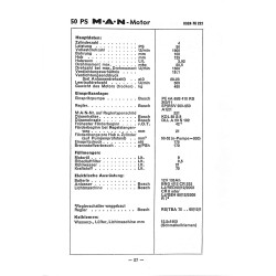 MAN Traktoren Technische Daten für M-Motoren