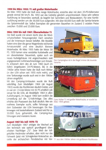 VW Bus Alle Modelle von 1950 bis 1990 - Baureihe T1 bis T3