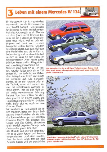 Mercedes Benz W 124 Alle Modelle von 1984-1997 - Limousine, Coupé, Cabrio & T-Modell