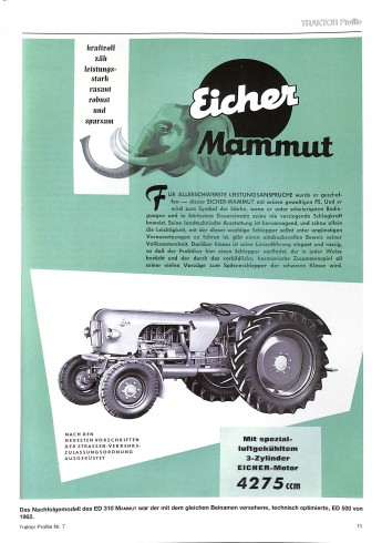 EICHER-TRACTOREN 1961-1976