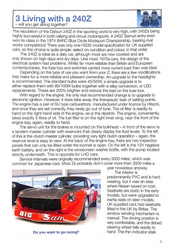 Datsun 240Z  All models 1969 to 1973