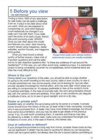 Volvo P1800/1800S, E & ES 1961 to 1973