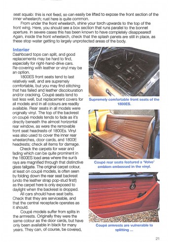 Volvo P1800/1800S, E & ES 1961 to 1973