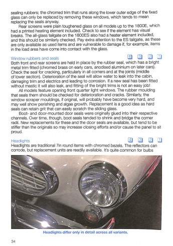 Volvo P1800/1800S, E & ES 1961 to 1973