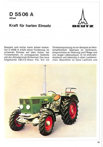 Deutz - Prospekte der 06er Baureihe