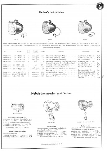 Grosser Ersatzteil-Katalog Motorräder, Roller, Kleinwagen der 50er Jahre