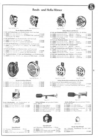 Grosser Ersatzteil-Katalog Motorräder, Roller, Kleinwagen der 50er Jahre