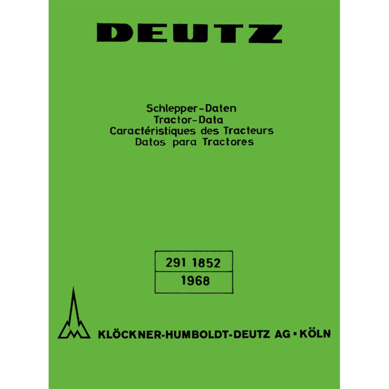 D72 - Deutz Schlepper Daten D-72