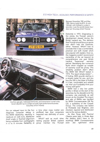BMW Classic 5 Series 1972 to 2003