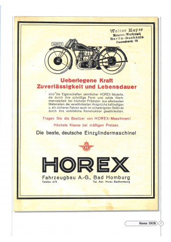 Horex Prospekte 1921-60