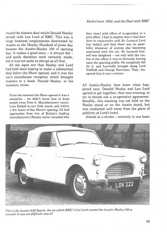 Austin Healey 100 & 3000 Series