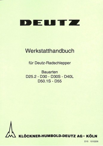 D15 - Deutz Werkstatthandbuch für Deutz-Radschlepper
