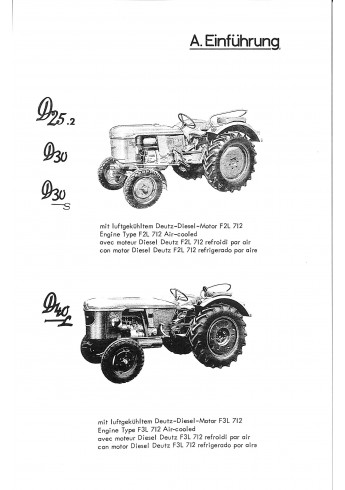 D15 - Deutz Werkstatthandbuch für Deutz-Radschlepper
