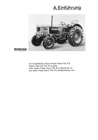 D22 - Werkstatthandbuch für Deutz-Dieselschlepper D8005