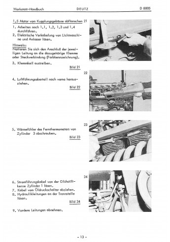 D22 - Werkstatthandbuch für Deutz-Dieselschlepper D8005