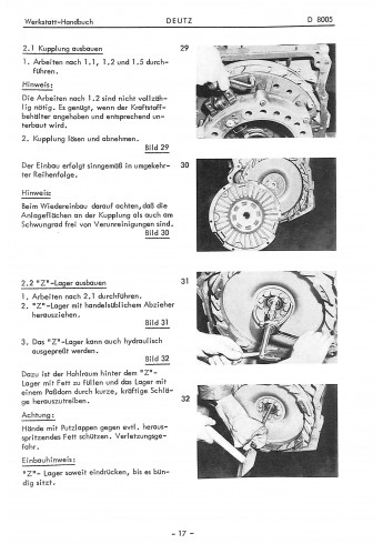 D22 - Werkstatthandbuch für Deutz-Dieselschlepper D8005