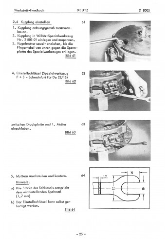 D22 - Werkstatthandbuch für Deutz-Dieselschlepper D8005