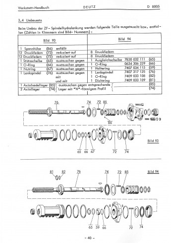 D22 - Werkstatthandbuch für Deutz-Dieselschlepper D8005