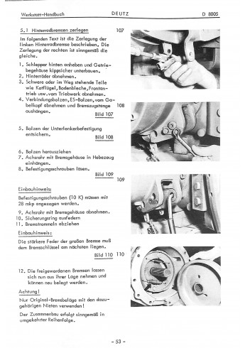 D22 - Werkstatthandbuch für Deutz-Dieselschlepper D8005
