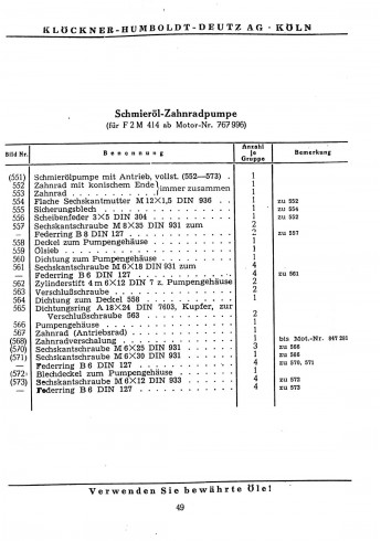D12 - Bedienungsanleitung und Ersatzteilliste für Deutz-Diesel-Motoren