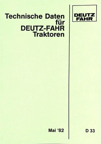 D33 - Technische Daten für Deutz-Fahr Traktoren