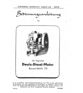 D35 - Bedienungsanleitung und Ersatzteilliste für Deutz-Diesel-Motor