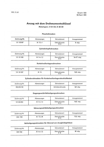 Instandsetzungsanleitung Hanomag-Radschlepper Granit500, Brillant600