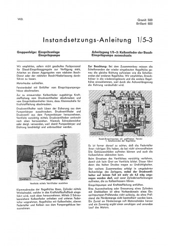 Instandsetzungsanleitung Hanomag-Radschlepper Granit500, Brillant600
