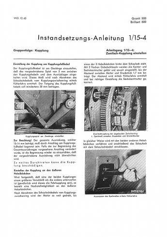 Instandsetzungsanleitung Hanomag-Radschlepper Granit500, Brillant600