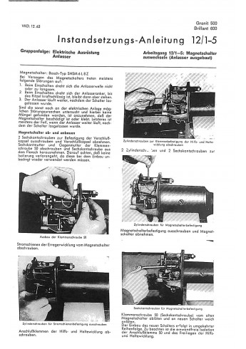 Instandsetzungsanleitung Hanomag-Radschlepper Granit500, Brillant600