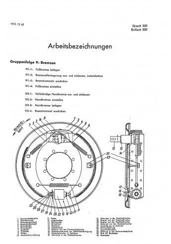 Instandsetzungsanleitung Hanomag-Radschlepper Granit500, Brillant600