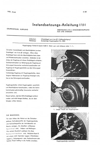 Instandsetzunganleitung Hanomag-dieselmotor D301