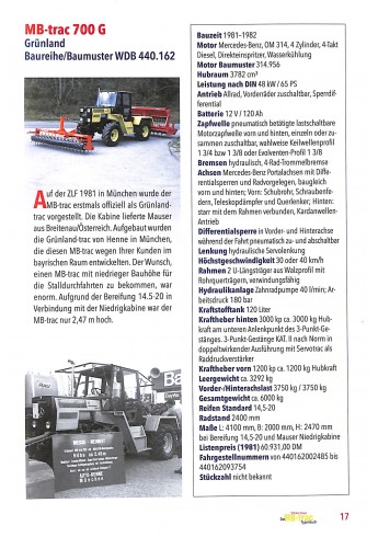 Das MB-trac Typenbuch