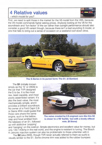 TVR S-series   S1, S1, S3/S3C, S4C & V8S 1986 TO 1994