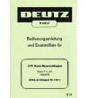 D31 - Bedienungsanleitung und Ersatzteilliste für 11PS Deutz-Bauernschlepper