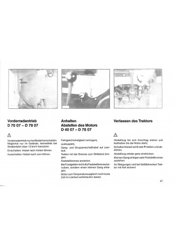 D71 Betriebsanleitung Trakroren Deutz Fahr