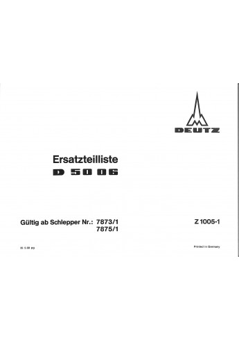 D67 - Ersatzteilliste Deutz D5006