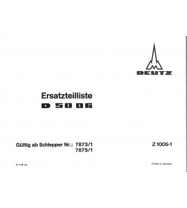 D67 - Ersatzteilliste Deutz D5006