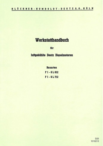 Werkstatthandbuch für luftgekühlte Deutz Dieselmotoren Voorkant