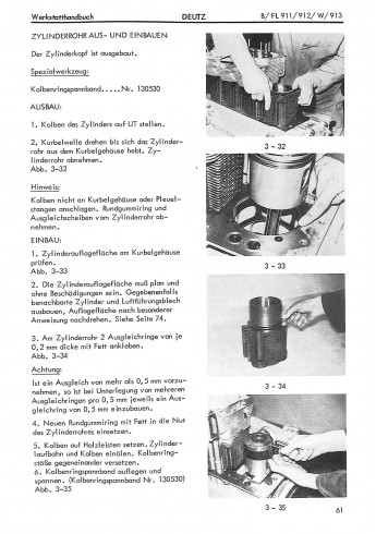 D24 - Werkstatthandbuch für luftgekühlte Deutz Dieselmotoren B/FL911/912/W/913