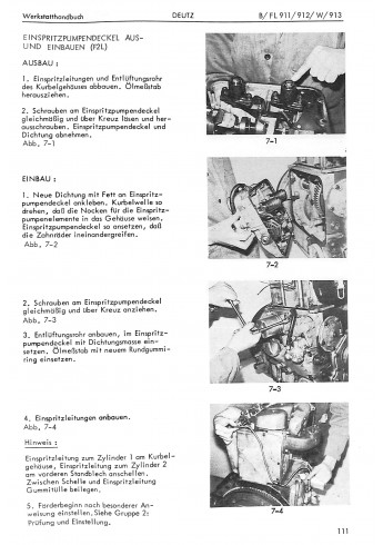 D24 - Werkstatthandbuch für luftgekühlte Deutz Dieselmotoren B/FL911/912/W/913