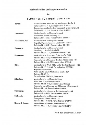 D41 - Betriebsanleitung und Ersatzteilliste für den Deutz-Diesel-Schlepper
