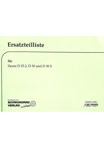 D30 - Ersatzteilliste Deutz D25.2 D30 D30S