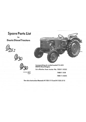D30 - Ersatzteilliste Deutz D25.2 D30 D30S