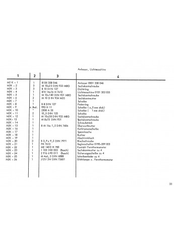 D65 - Ersatzteilliste Deutz D4006