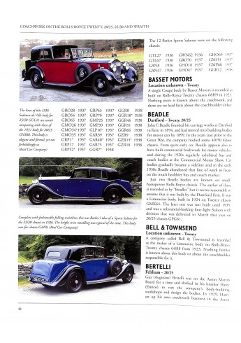 Rolls-Royce Twenty, 20/25, 25/30 & Wraith Rolls-Royce Twenty, 20/25, 25/30 & Wraith