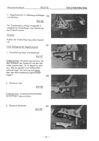P40 - Werkstatthandbuch Porsche-Diesel, Deutz-Getriebe Typ T25, Regelhydraulik voor de Porsche Diesel 238-219-329-339