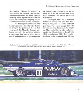 SAUBER-MERCEDES – The Group C Racecars 1985-1991